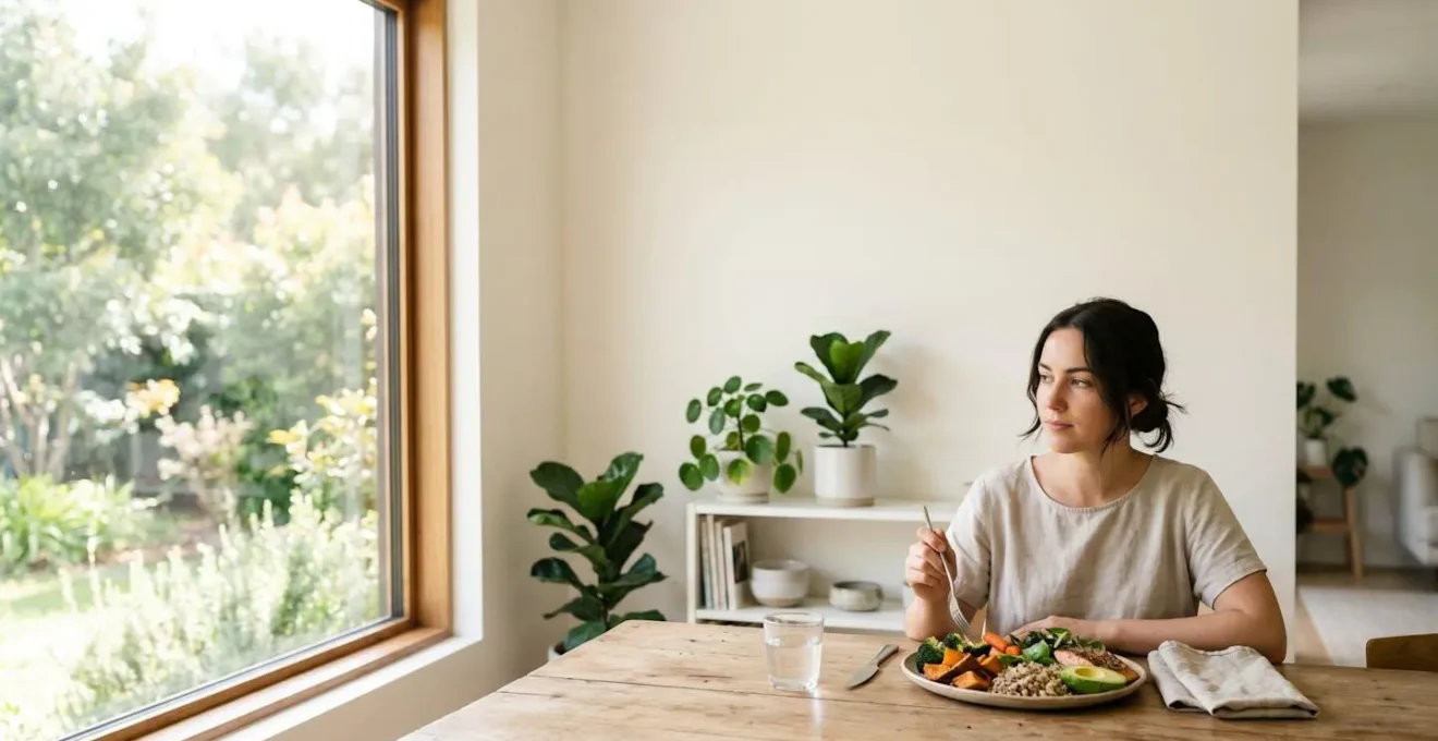 Composition visuelle illustrant la flexibilité et l'équilibre dans les choix alimentaires à long terme