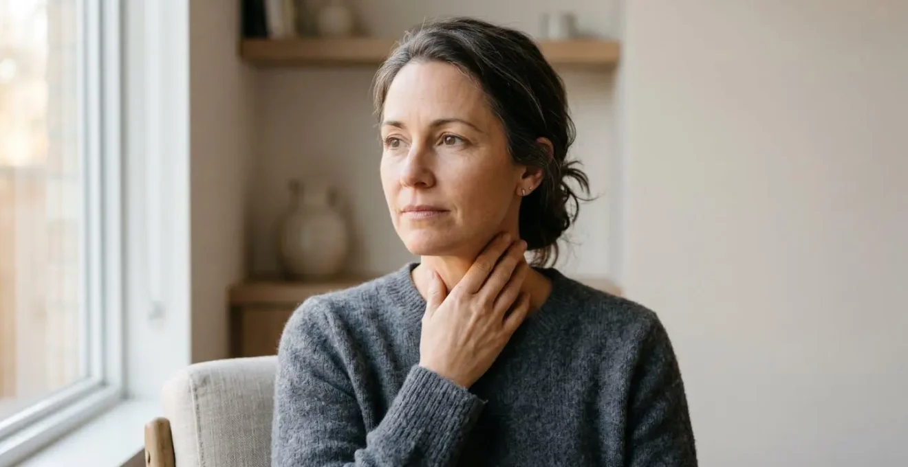 Composition symbolisant l'équilibre délicat entre adaptation métabolique et santé thyroïdienne dans un contexte de restriction alimentaire