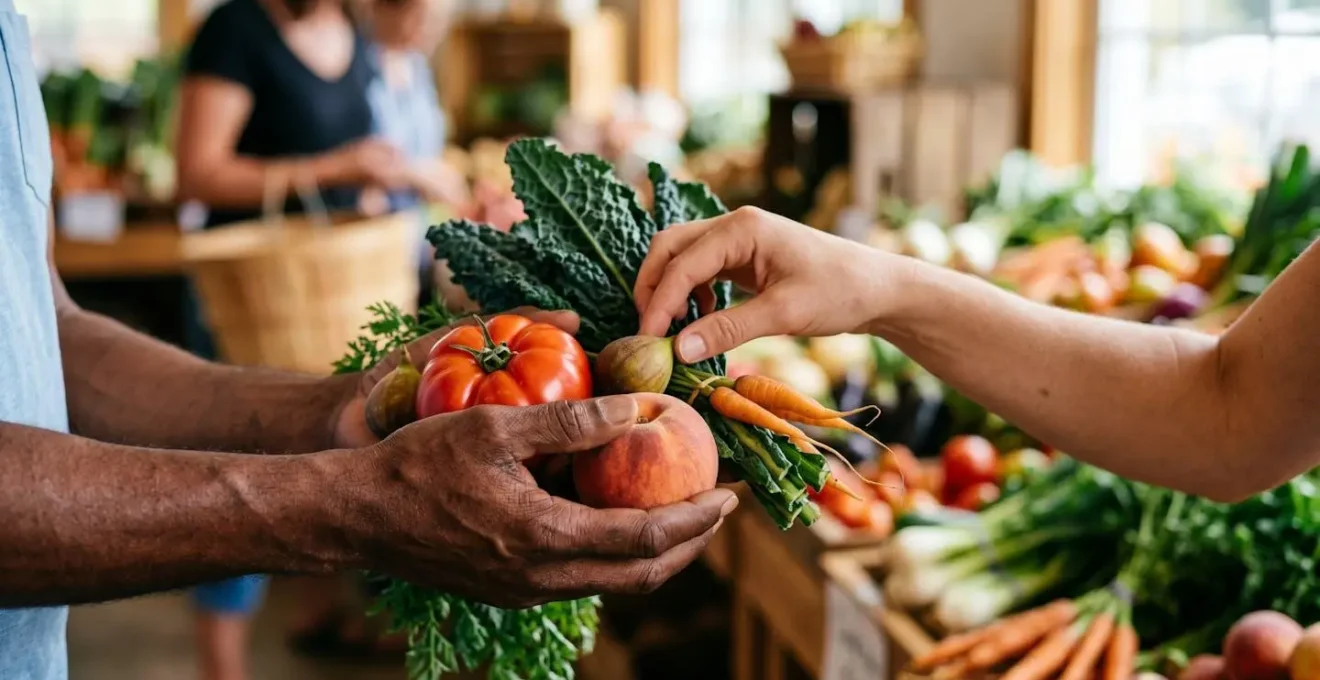 Gros plan sur les mains d'une personne examinant attentivement des produits alimentaires en magasin