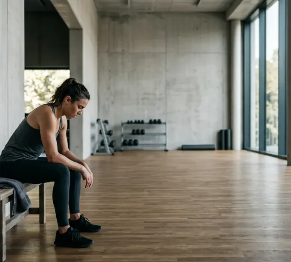 Athlète après l'entraînement dans une phase cruciale de récupération nutritionnelle pour maximiser la synthèse musculaire