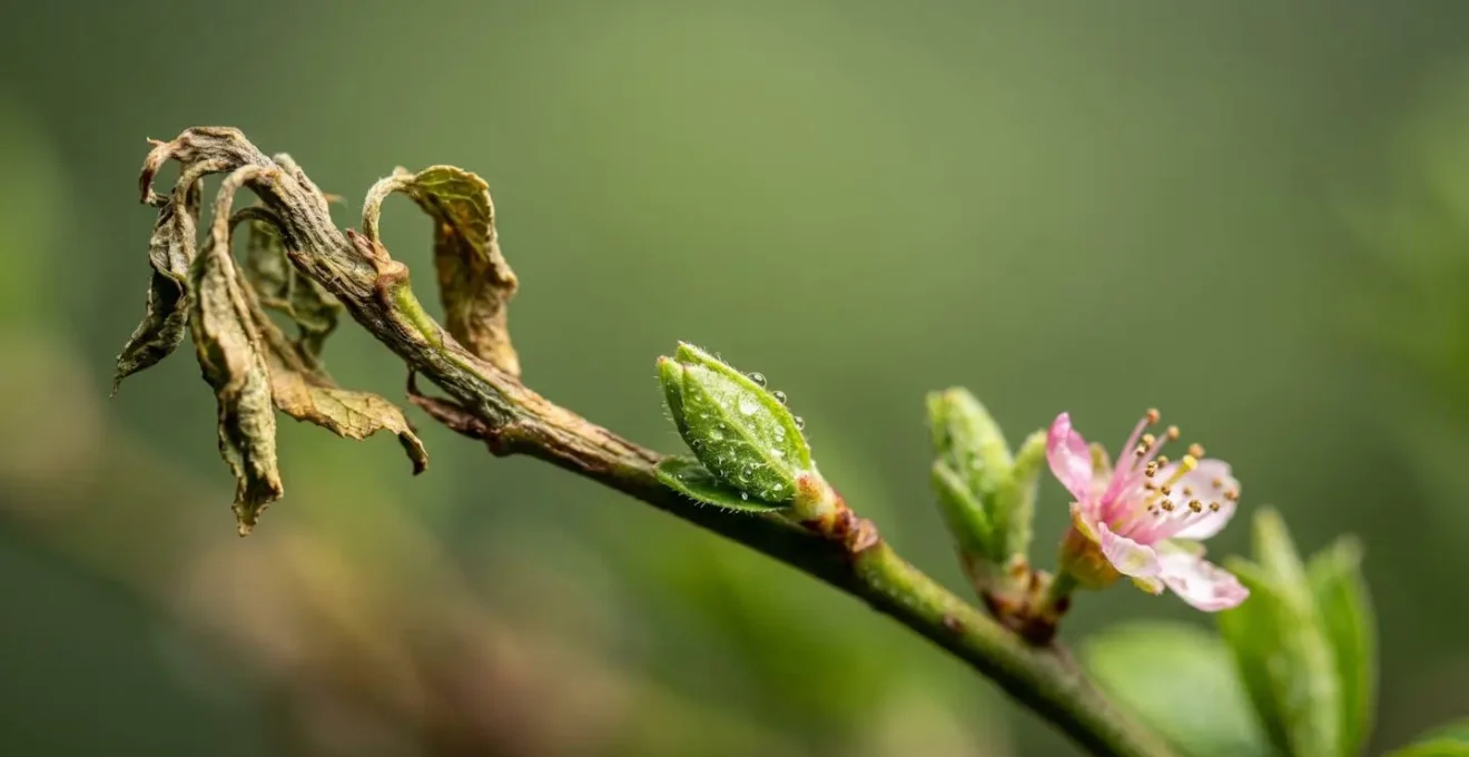 Représentation macro d'une progression de réparation symbolisée par des éléments naturels en régénération