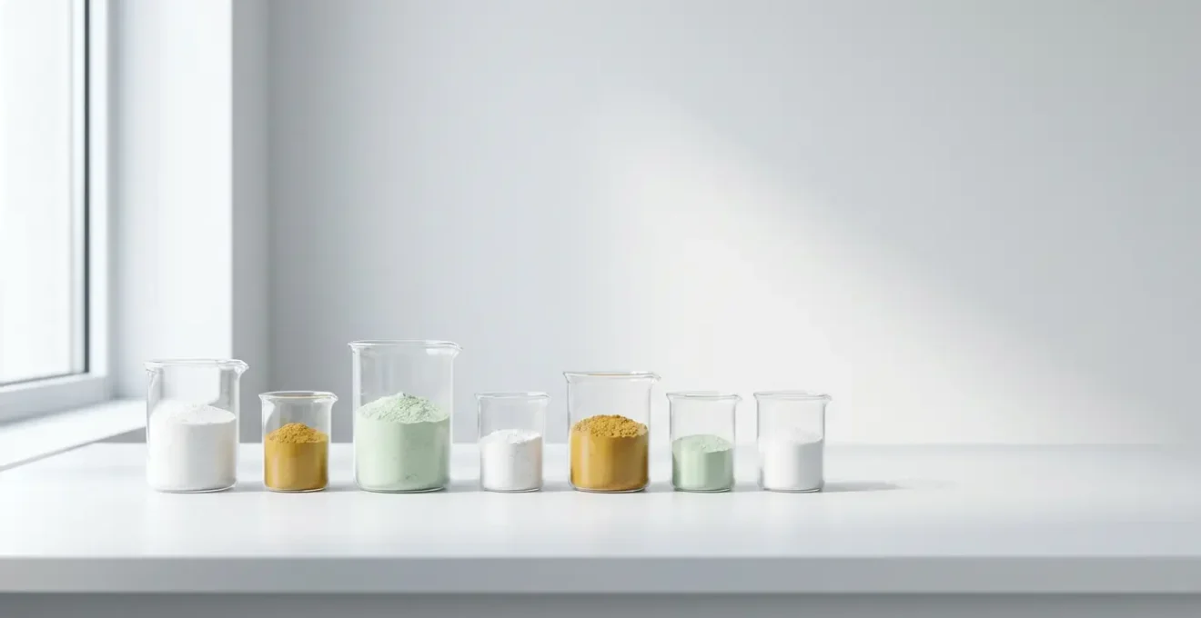 Composition éditoriale minimaliste représentant la science de la nutrition et des compléments alimentaires