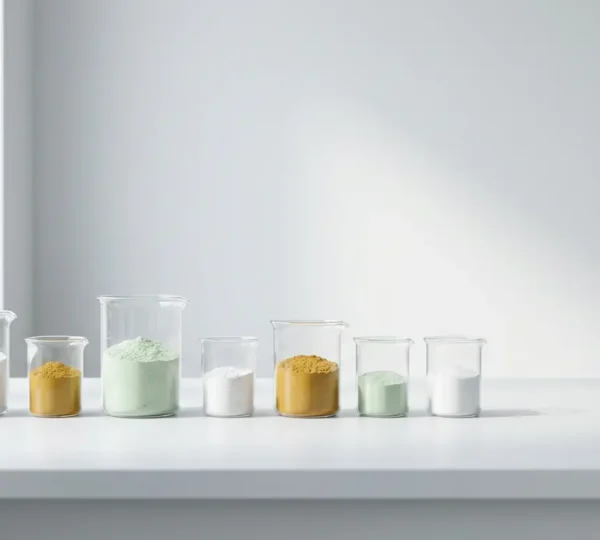 Composition éditoriale minimaliste représentant la science de la nutrition et des compléments alimentaires